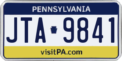 PA license plate JTA9841