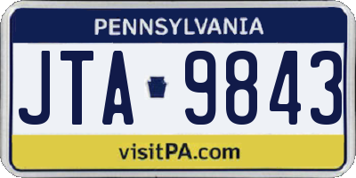 PA license plate JTA9843