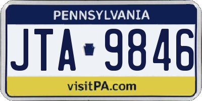 PA license plate JTA9846