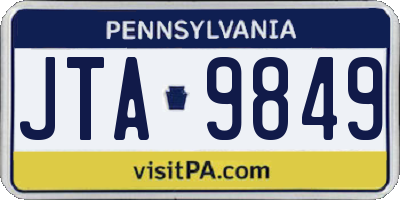 PA license plate JTA9849