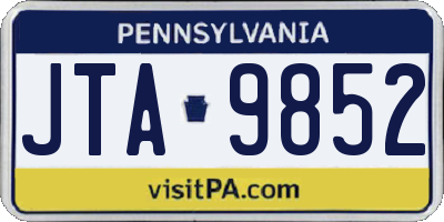 PA license plate JTA9852