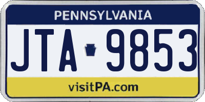 PA license plate JTA9853