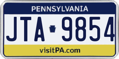 PA license plate JTA9854