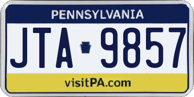 PA license plate JTA9857