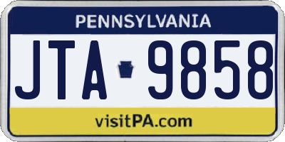 PA license plate JTA9858