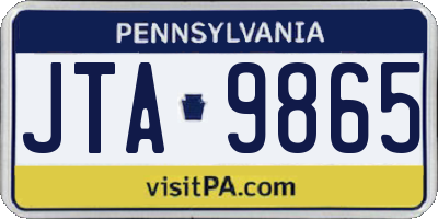 PA license plate JTA9865