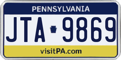 PA license plate JTA9869