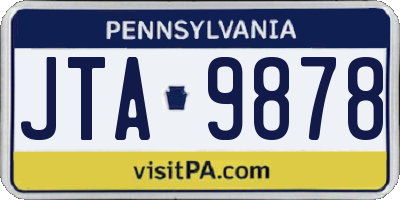 PA license plate JTA9878