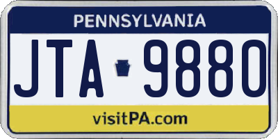 PA license plate JTA9880