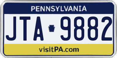 PA license plate JTA9882