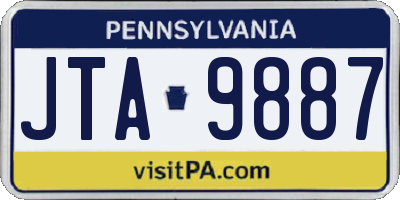 PA license plate JTA9887