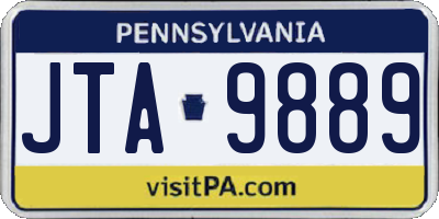 PA license plate JTA9889