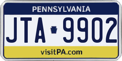 PA license plate JTA9902