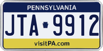 PA license plate JTA9912