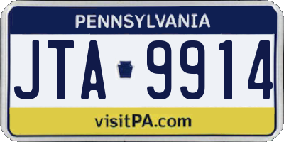 PA license plate JTA9914
