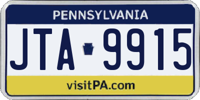 PA license plate JTA9915