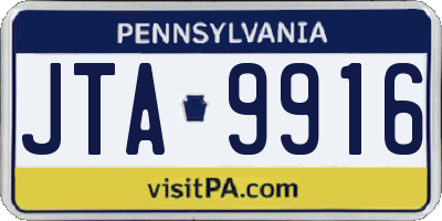 PA license plate JTA9916