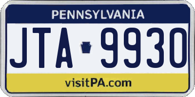 PA license plate JTA9930
