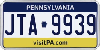 PA license plate JTA9939