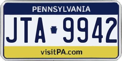 PA license plate JTA9942