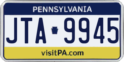 PA license plate JTA9945