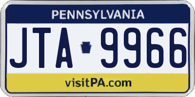PA license plate JTA9966