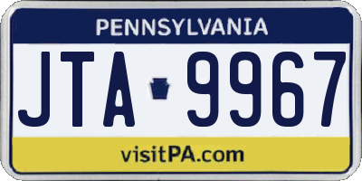 PA license plate JTA9967