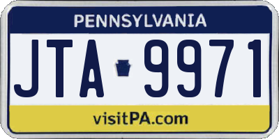 PA license plate JTA9971