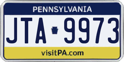 PA license plate JTA9973