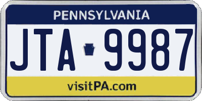 PA license plate JTA9987