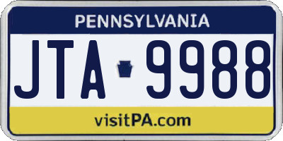 PA license plate JTA9988