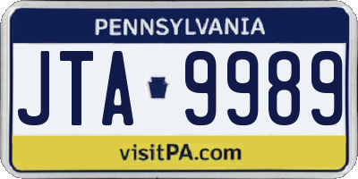 PA license plate JTA9989