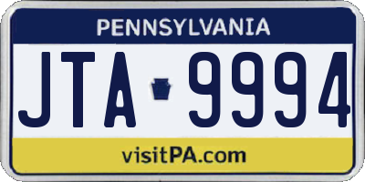 PA license plate JTA9994