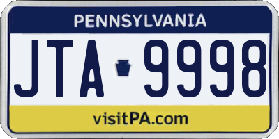 PA license plate JTA9998