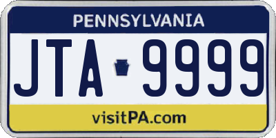 PA license plate JTA9999