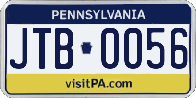 PA license plate JTB0056