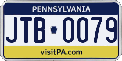 PA license plate JTB0079