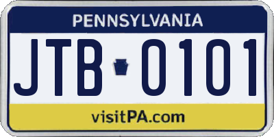 PA license plate JTB0101