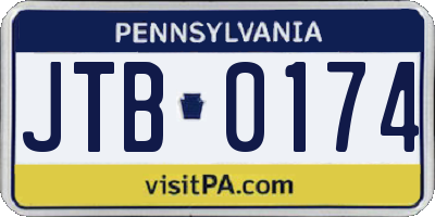 PA license plate JTB0174