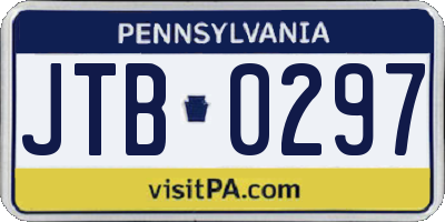 PA license plate JTB0297
