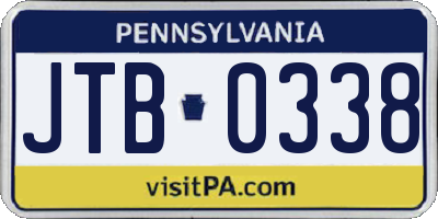 PA license plate JTB0338
