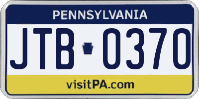 PA license plate JTB0370