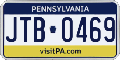 PA license plate JTB0469