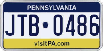 PA license plate JTB0486