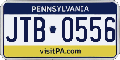 PA license plate JTB0556