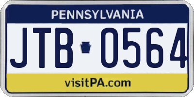 PA license plate JTB0564