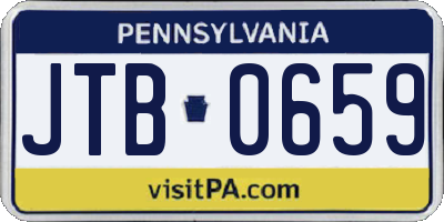 PA license plate JTB0659
