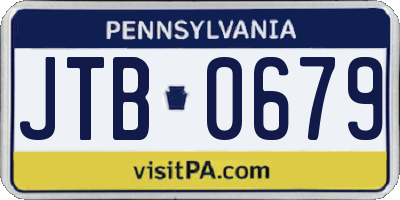 PA license plate JTB0679