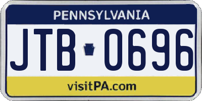 PA license plate JTB0696