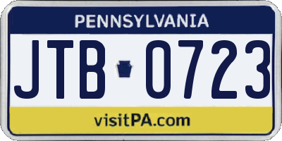 PA license plate JTB0723